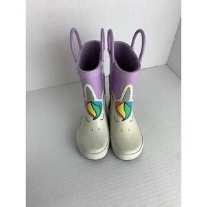 Target Rain Boots Unicorn & Purple toddler girls size‎ 5 Mid-Calf Flat